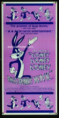 2w704 LOONEY, LOONEY, LOONEY, BUGS BUNNY MOVIE Aust daybill '81 cool art of Looney Tunes characters