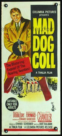 2w712 MAD DOG COLL Australian daybill movie poster '61 John Chandler, Kay Doubleday, Jerry Orbach