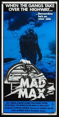 2w713 MAD MAX Australian daybill poster R81 Mel Gibson, George Miller Australian sci-fi classic!