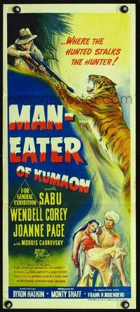 2w726 MAN-EATER OF KUMAON Australian daybill movie poster '48 Sabu, Wendell Corey, Joanne Page
