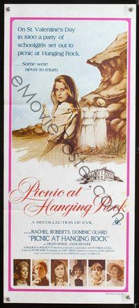 2w795 PICNIC AT HANGING ROCK Australian daybill '75 Peter Weir classic about vanishing schoolgirls!