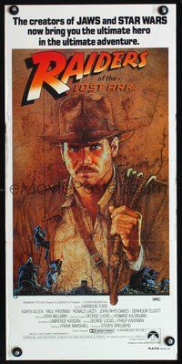 2w817 RAIDERS OF THE LOST ARK Australian daybill movie poster '81 Harrison Ford