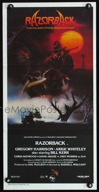 2w823 RAZORBACK Australian daybill movie poster '84 Australian horror!