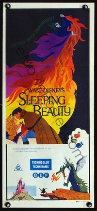 2w866 SLEEPING BEAUTY Aust daybill R1970s Walt Disney cartoon fairy tale fantasy classic!