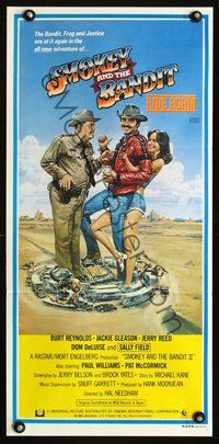 2w868 SMOKEY & THE BANDIT II Aust daybill '80 Burt Reynolds, Gleason, Smokey &the Bandit Ride Again!