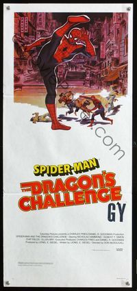 2w878 SPIDER-MAN: THE DRAGON'S CHALLENGE Aust daybill '80 art of Nick Hammond as Spidey by Graves!