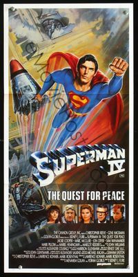 2w899 SUPERMAN IV Australian daybill '87 art of super hero Christopher Reeve by Daniel Gouzee!