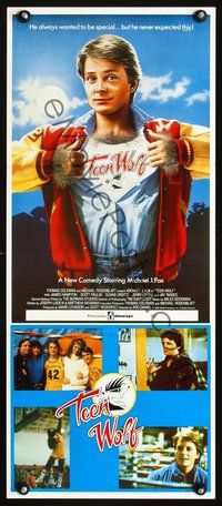 2w906 TEEN WOLF Australian daybill movie poster '85 werewolf Michael J Fox!