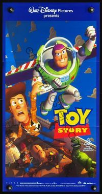 2w927 TOY STORY Australian daybill '95 Disney & Pixar cartoon, great image of Buzz, Woody & cast!