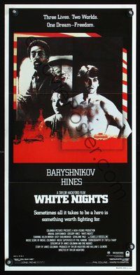 2w950 WHITE NIGHTS Australian daybill poster '85 starring Russian ballet dancer Mikhail Baryshnikov!
