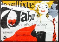 2w001 SEVEN YEAR ITCH German 33x47 R66 Billy Wilder, great sexy art of Marilyn Monroe by Nosbisch!