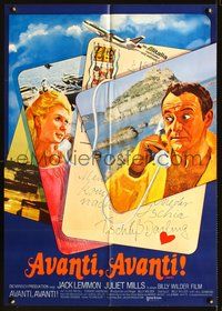 2w022 AVANTI German movie poster '72 Jack Lemmon, Billy Wilder, Juliet Mills, romantic comedy!