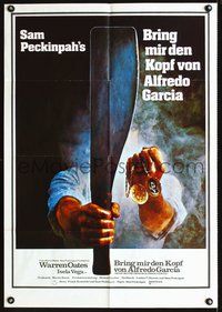 2w043 BRING ME THE HEAD OF ALFREDO GARCIA #2 German poster '74 Sam Peckinpah, cool machete artwork!