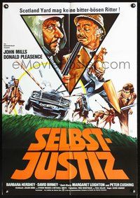 2w063 DIRTY KNIGHT'S WORK German movie poster '76 John Mills, Donald Pleasence, wild wacky artwork!