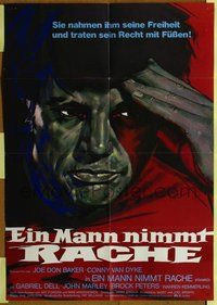 2w079 FRAMED face style German movie poster '75 Joe Don Baker, Conny Van Dyke, Gabriel Dell