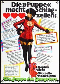2w098 GUN MOLL German movie poster '75 La Pupa Del Gangster, Mastroianni, sexy Sophia Loren!