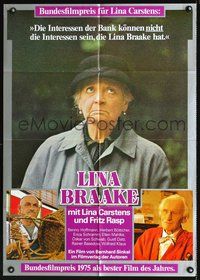2w120 LINA BRAAKE German movie poster '75 Bernhard Sinkel, close up of frowning Lina Carstens!