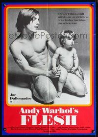 2w015 ANDY WARHOL'S FLESH German poster '68 naked Joe Dallesandro & infant by Francesco Scavullo!
