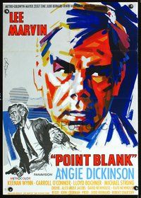 2w162 POINT BLANK German movie poster '67 great different artwork of Lee Marvin by Hans Braun!