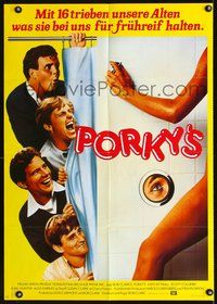 2w164 PORKY'S German movie poster '82 Bob Clark teenage sex classic, Kim Cattrall, Scott Colomby