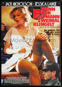 2w166 POSTMAN ALWAYS RINGS TWICE German movie poster '81 Jack Nicholson, Jessica Lange, Bob Rafelson