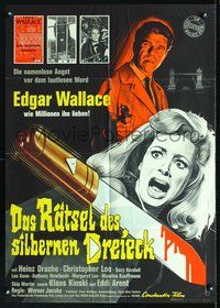 2w170 PSYCHO-CIRCUS German poster '67 Christopher Lee, syndicate of evil! Cool bloody knife art!