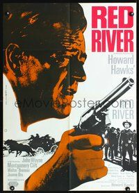 2w172 RED RIVER German movie poster R60s John Wayne, Montgomery Clift, design by Kurt Degen!