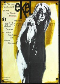 2w174 REPULSION German movie poster '65 Roman Polanski, Catherine Deneuve, cool Jan Lenica art!