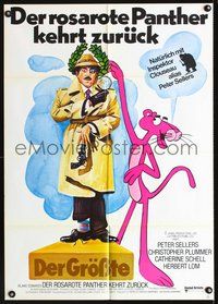 2w177 RETURN OF THE PINK PANTHER German '75 cool art of Peter Sellers as Inspector Jacques Clouseau