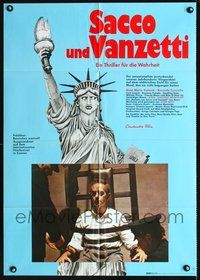 2w182 SACCO & VANZETTI German poster '71 anarchist bio, art of the Statue of Liberty by Sickert!