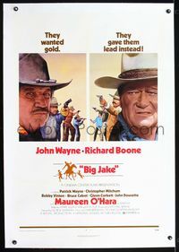 2x045 BIG JAKE linen one-sheet '71 Richard Boone wanted gold but John Wayne gave him lead instead!