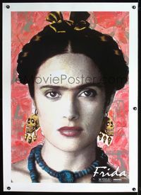 2x131 FRIDA linen teaser one-sheet '02 super close image of sexy Salma Hayek as artist Frida Kahlo!