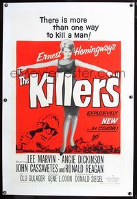 2x176 KILLERS linen 1sheet '64 directed by Don Siegel, Lee Marvin, sexy full-length Angie Dickinson!