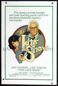 2x187 LATE SHOW linen one-sheet '77 great artwork of Art Carney & Lily Tomlin by Richard Amsel!