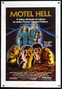 2x225 MOTEL HELL linen one-sheet '80 it takes all kinds of critters to make Farmer Vincent Fritters!