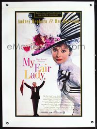 2x229 MY FAIR LADY linen one-sheet poster R94 differet images of of Audrey Hepburn & Rex Harrison!