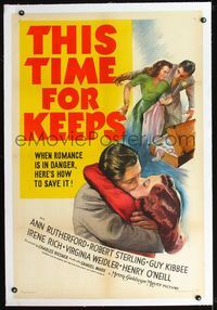 2x352 THIS TIME FOR KEEPS linen 1sh '42 Ann Rutherford loves Robert Sterling, but might leave him!
