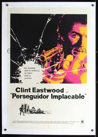 2y195 DIRTY HARRY linen Argentinean '71 great image of Clint Eastwood, Don Siegel crime classic!