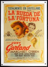 2y206 MEET ME IN ST. LOUIS linen Argentinean '44 Judy Garland, Margaret O'Brien, classic musical!