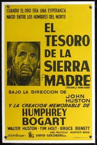 2y210 TREASURE OF THE SIERRA MADRE linen Argentinean R50s cool different art of Humphrey Bogart, classic!