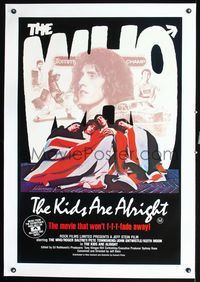 2y261 KIDS ARE ALRIGHT linen Australian 1sh '79 great image of The Who wrapped in British flag!
