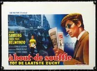 2y031 BREATHLESS linen Belgian '60 Jean-Luc Godard's A Bout de Souffle, Jean-Paul Belmondo, Seberg