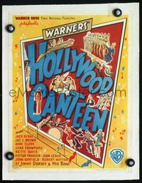 2y044 HOLLYWOOD CANTEEN linen Belgian '44 Warner Bros. all-star musical directed by Delmer Daves!