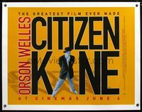 2y173 CITIZEN KANE advance British quad R1999 Orson Welles classic, the greatest film ever made!