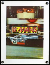 2y144 LE MANS linen Czech 11x16 '73 best c/u of race car driver Steve McQueen wearing helmet & mask!
