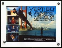 2y147 VERTIGO linen Czech 11x16 movie poster R96 Alfred Hitchcock, great completely different image!