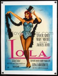 2y158 LOLA linen French 23x31 '61 Demy, different art of sexy cabaret dancer Anouk Aimee by Mascii!