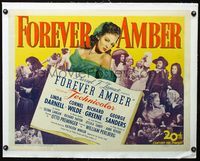 2y322 FOREVER AMBER linen 1/2sheet '47 sexy Linda Darnell, Cornel Wilde, directed by Otto Preminger!