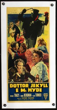 2y124 DR. JEKYLL & MR. HYDE linen Italian locandina poster R58 cool montage of Spencer Tracy & cast!