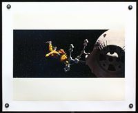 2y290 2001: A SPACE ODYSSEY linen 16x20 still '68 Kubrick,cool Cinerama image of astronaut in space!